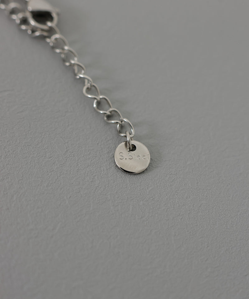 金属アレルギー対応 オーバルチェーン 二連ネックレス サージカルステンレス