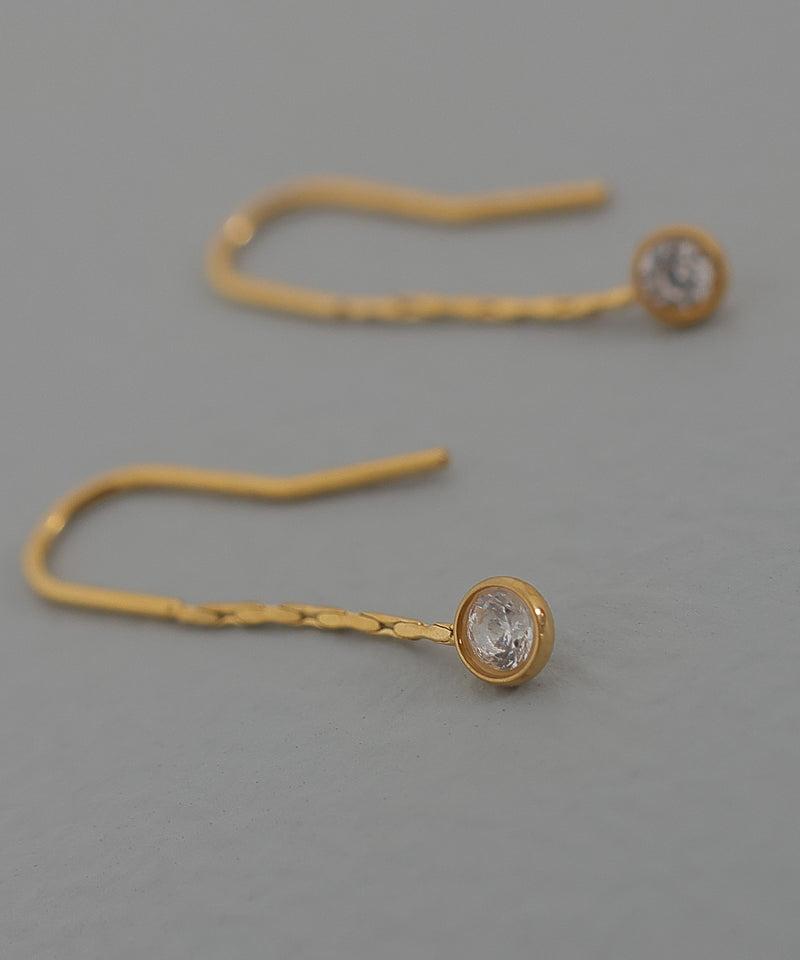 【ORLEAN】 ビジュードロップピアス　華奢デザイン サージカルステンレス