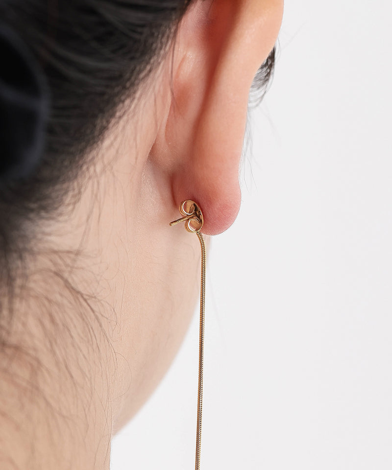 金属アレルギー対応 ロングチェーンピアス サージカルステンレス