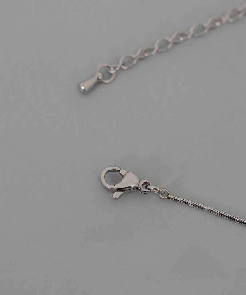 金属アレルギー対応 スネークチェーン パール ネックレス サージカルステンレス