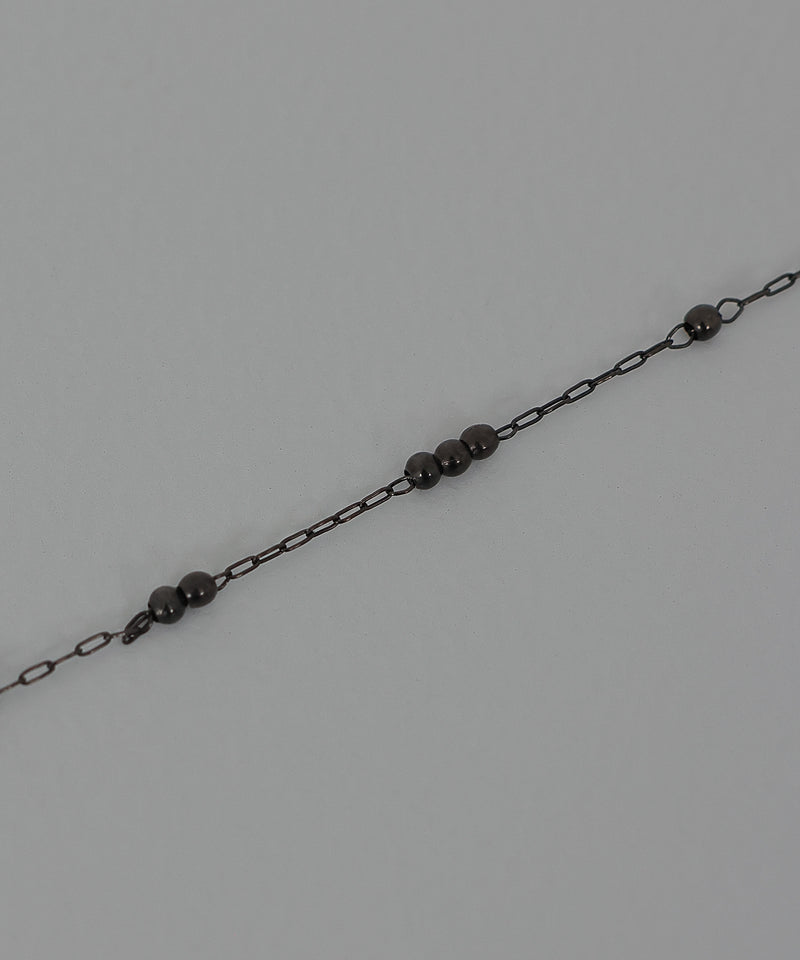 金属アレルギー対応 ブラックボールチェーン ネックレス サージカルステンレス