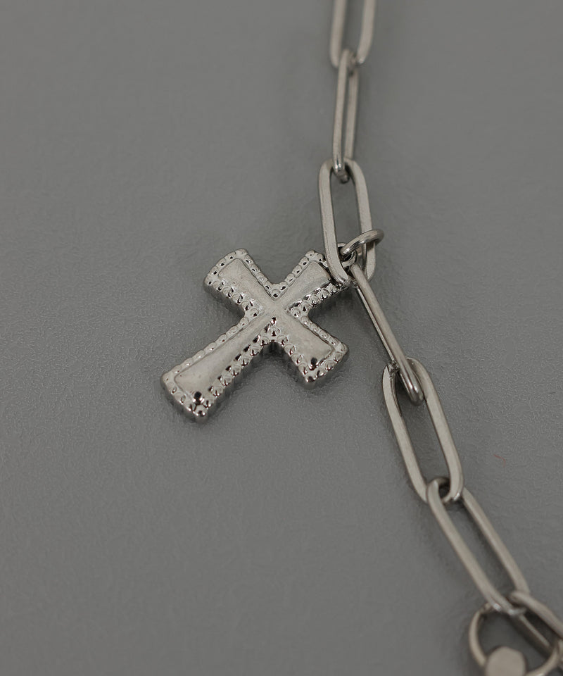 金属アレルギー対応 スター クロス デザインモチーフ レオンチェーンネックレス サージカルステンレス