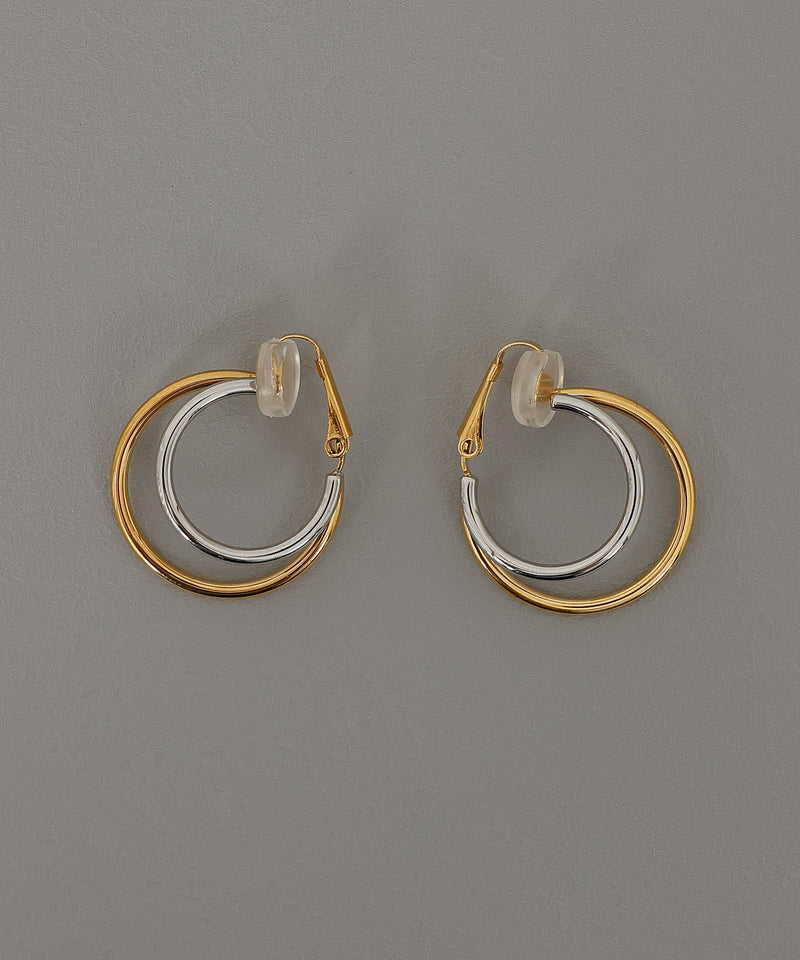 金属アレルギー対応 Wフープイヤリング サージカルステンレス