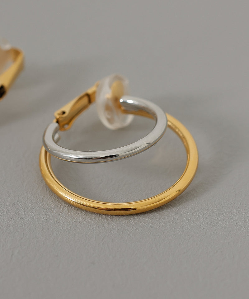 金属アレルギー対応 Wフープイヤリング サージカルステンレス