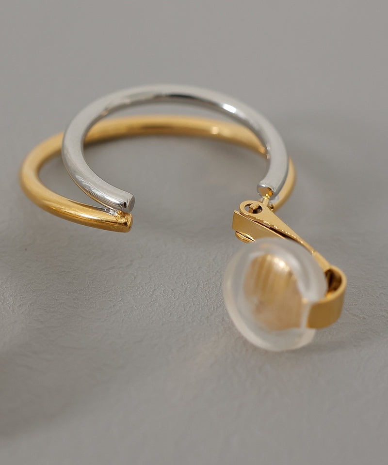 金属アレルギー対応 Wフープイヤリング サージカルステンレス