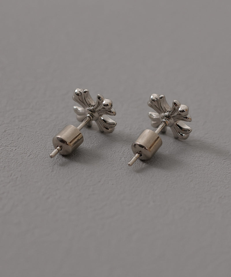 金属アレルギー対応 クロスモチーフデザインピアス サージカルステンレス