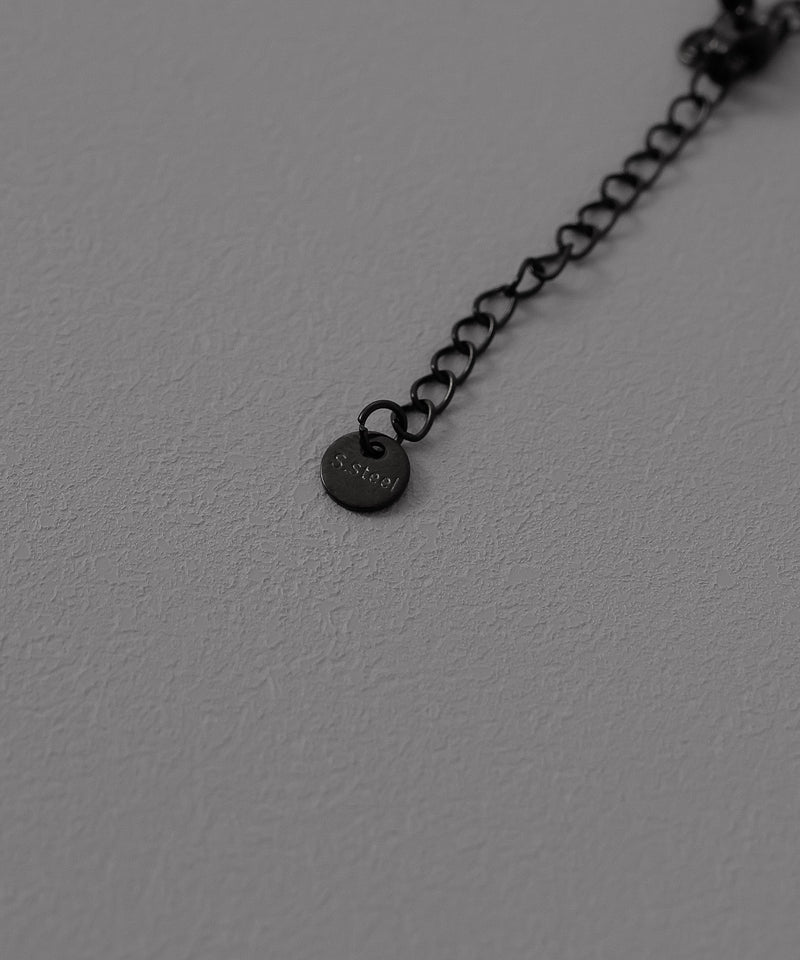 金属アレルギー対応 クローバーモチーフ ブラック アンクレット サージカルステンレス