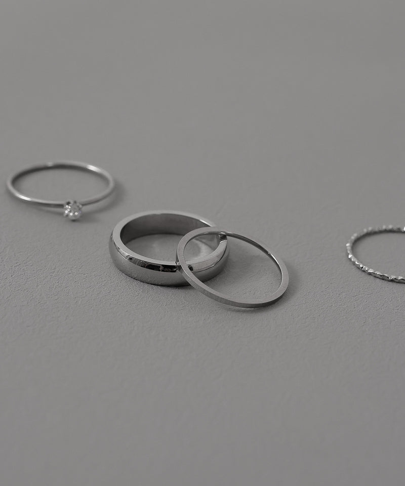 金属アレルギー対応 4set リング サージカルステンレス