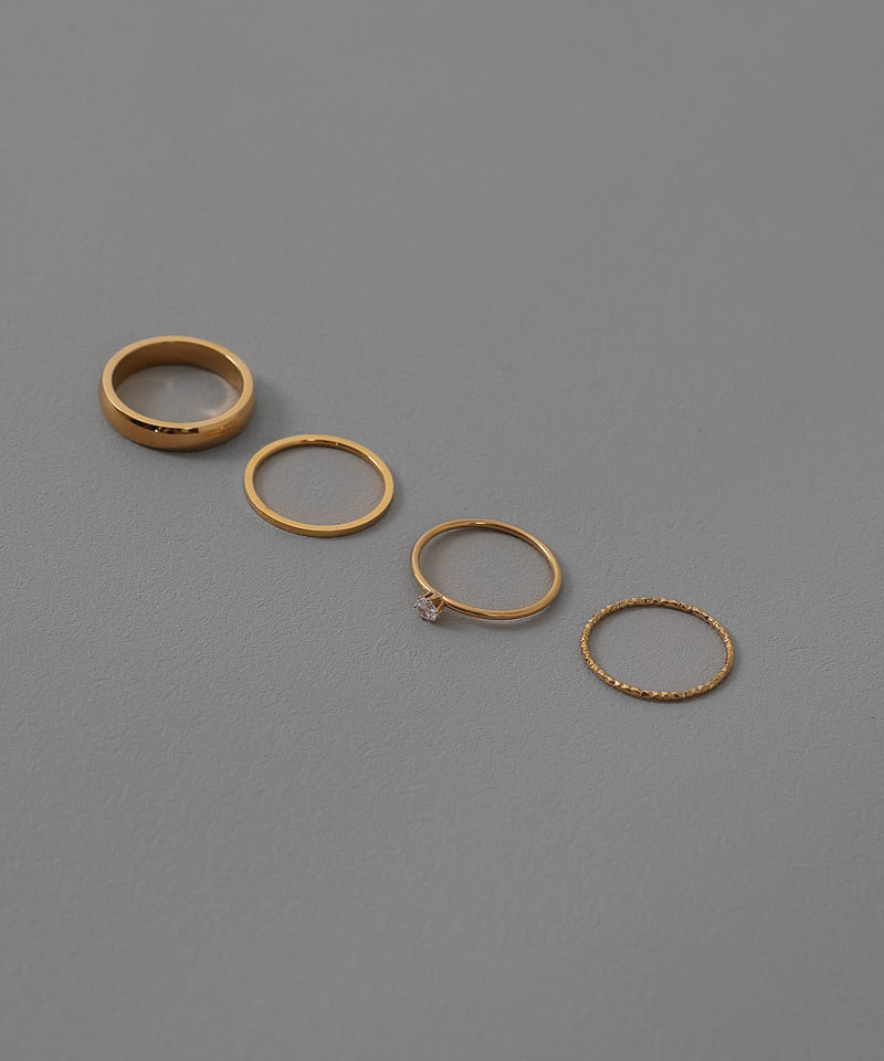 金属アレルギー対応 4set リング サージカルステンレス