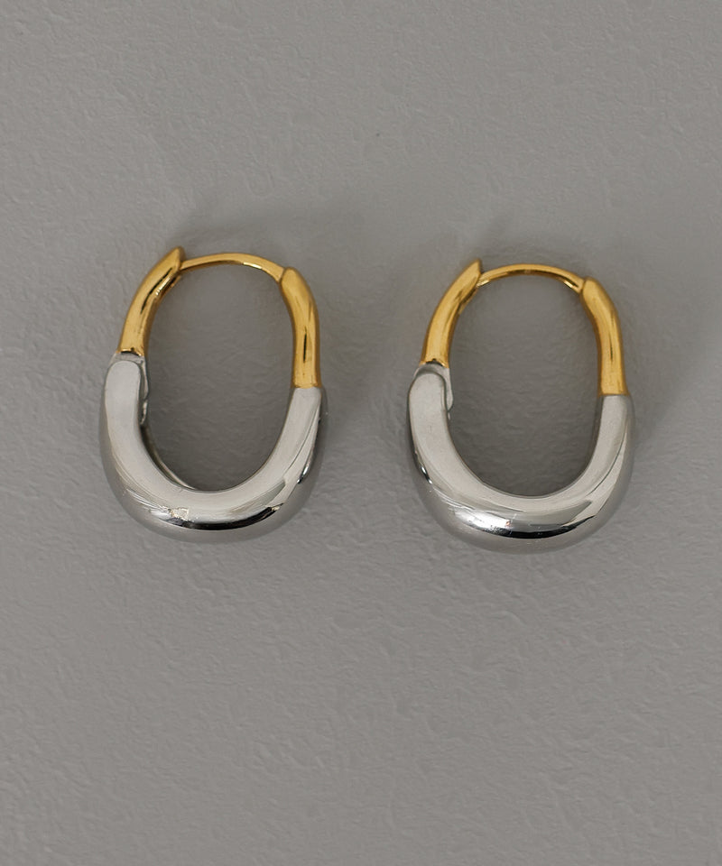 金属アレルギー対応 ニュアンスデザイン フープピアス サージカルステンレス