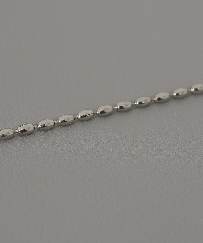 金属アレルギー対応 ニュアンスデザインロングネックレス Fケーブルチェーン ボールチェーン サージカルステンレス