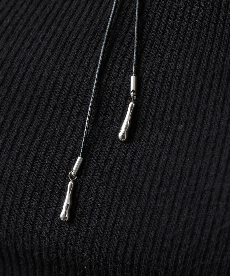 金属アレルギー対応 コード紐 マルチwayクロスネックレス ニュアンスデザイン サージカルステンレス