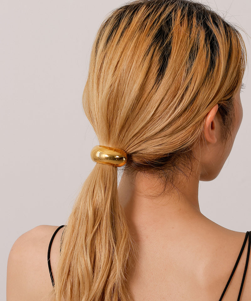 金属アレルギー対応 メタルモチーフ ヘアゴム サージカルステンレス