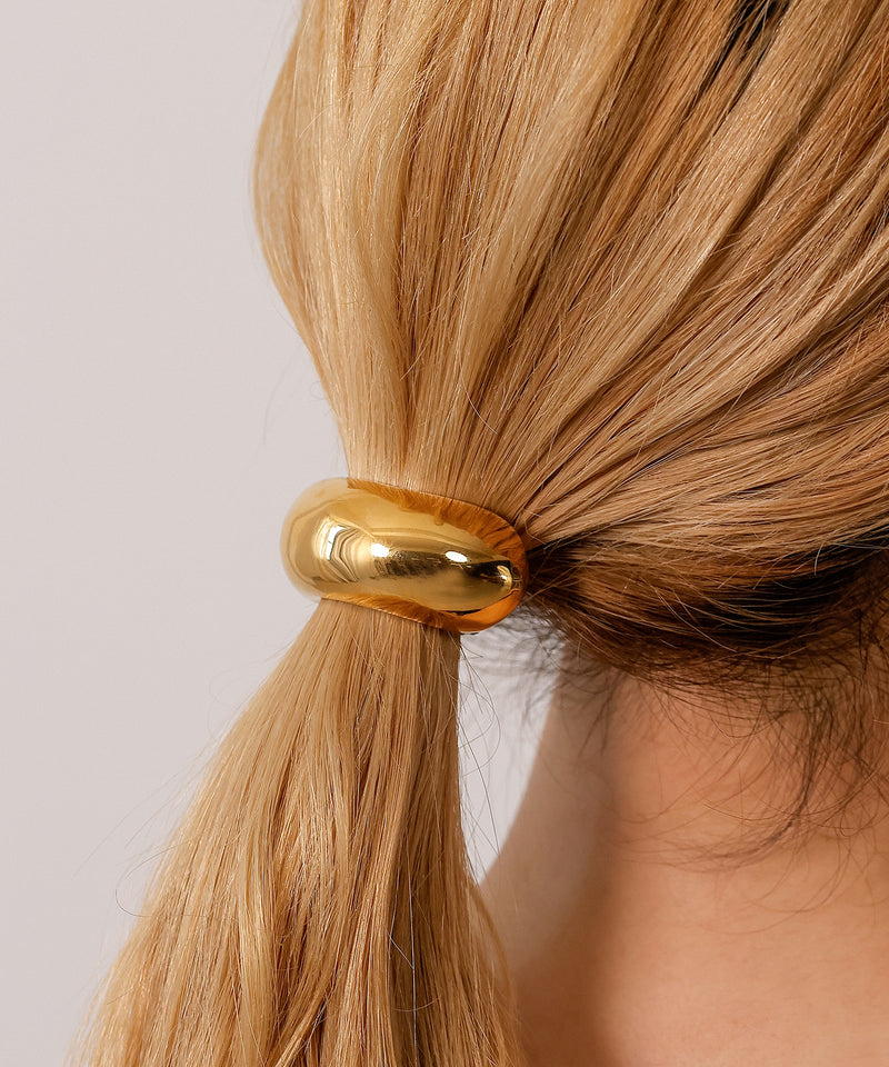 金属アレルギー対応 メタルモチーフ ヘアゴム サージカルステンレス