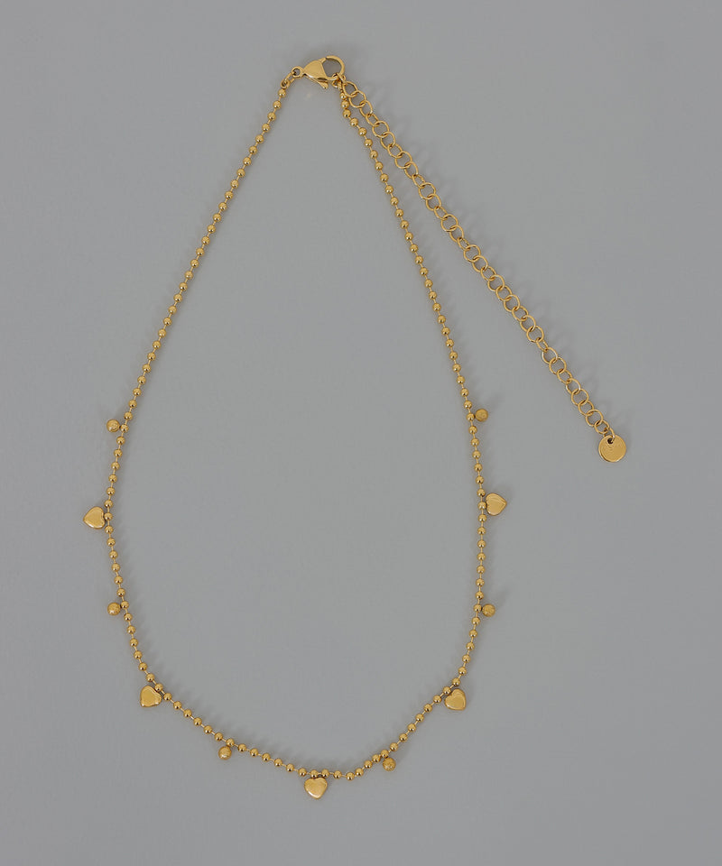 金属アレルギー対応 ボールチェーンハートネックレス デザインモチーフ サージカルステンレス