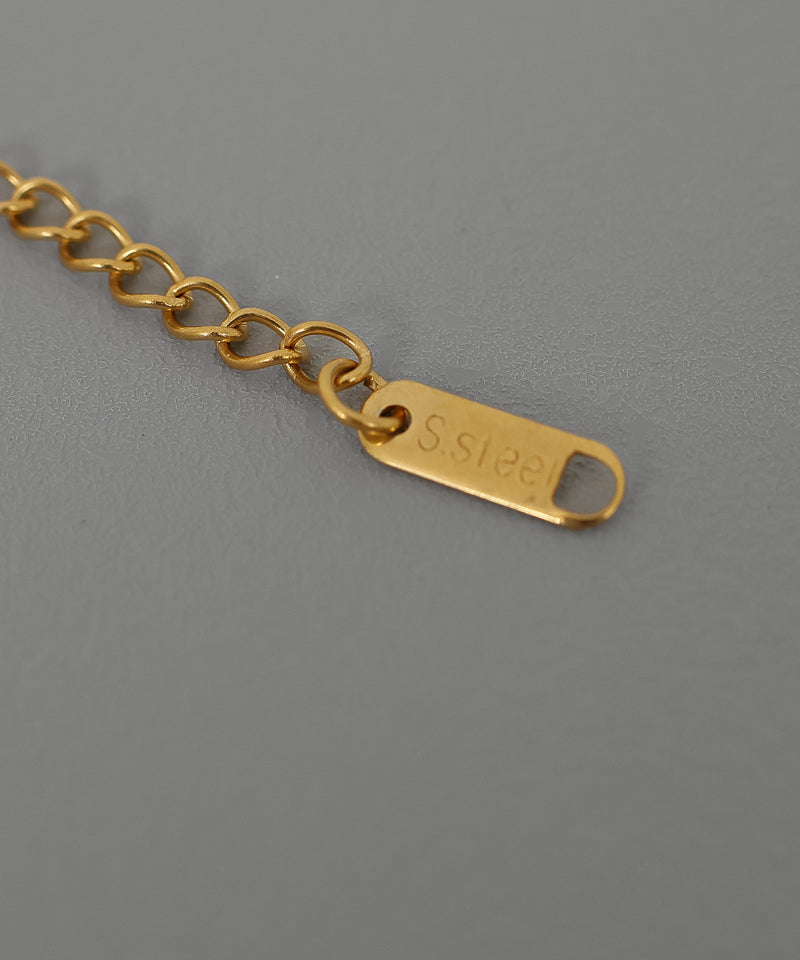 金属アレルギー対応 三連チェーンネックレス ニュアンスパールデザイン サージカルステンレス