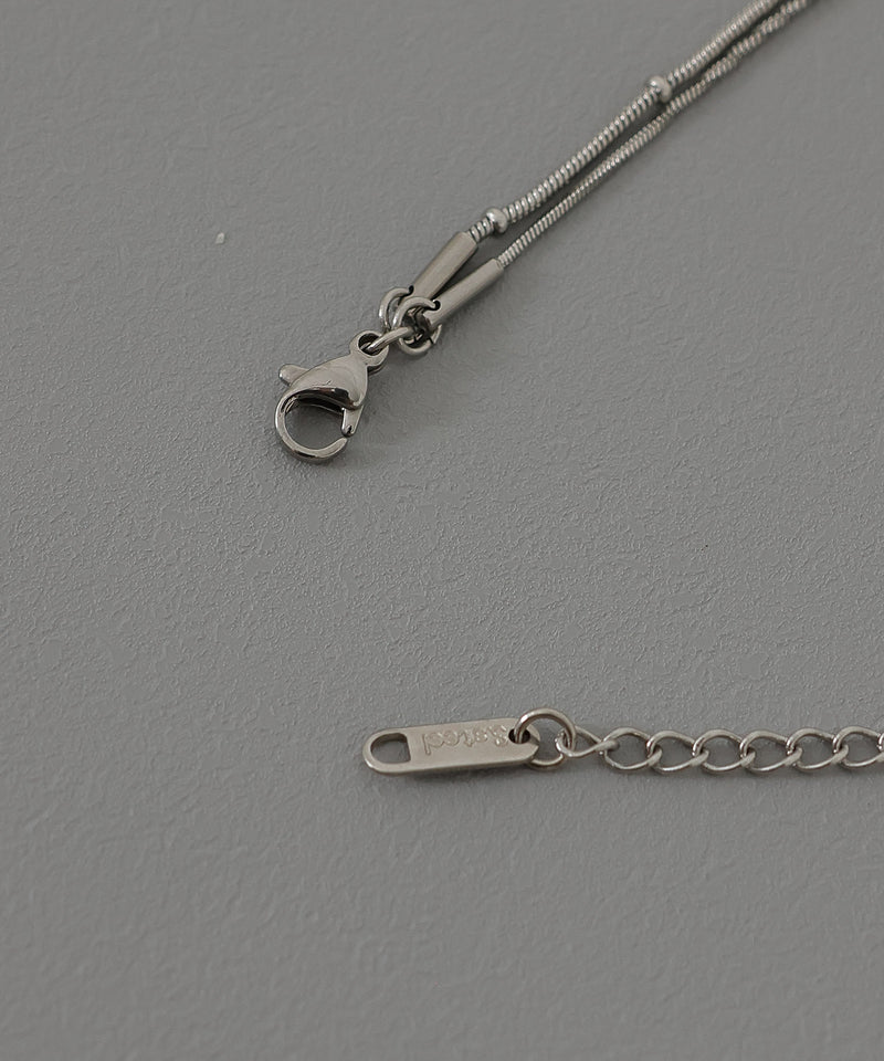 【ORLEAN】 二連チェーンニュアンスデザインネックレス サージカルステンレス