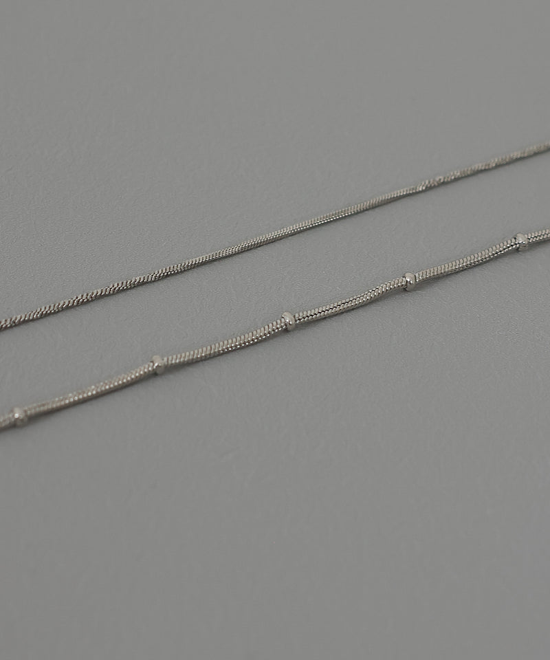 【ORLEAN】 二連チェーンニュアンスデザインネックレス サージカルステンレス