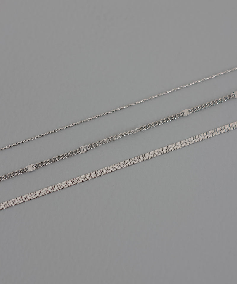 金属アレルギー対応 3連チェーンネックレス サージカルステンレス