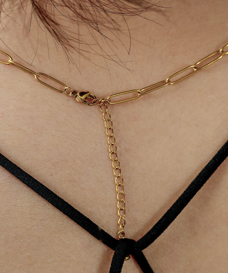 金属アレルギー対応 平長あずきチェーンネックレス サージカルステンレス