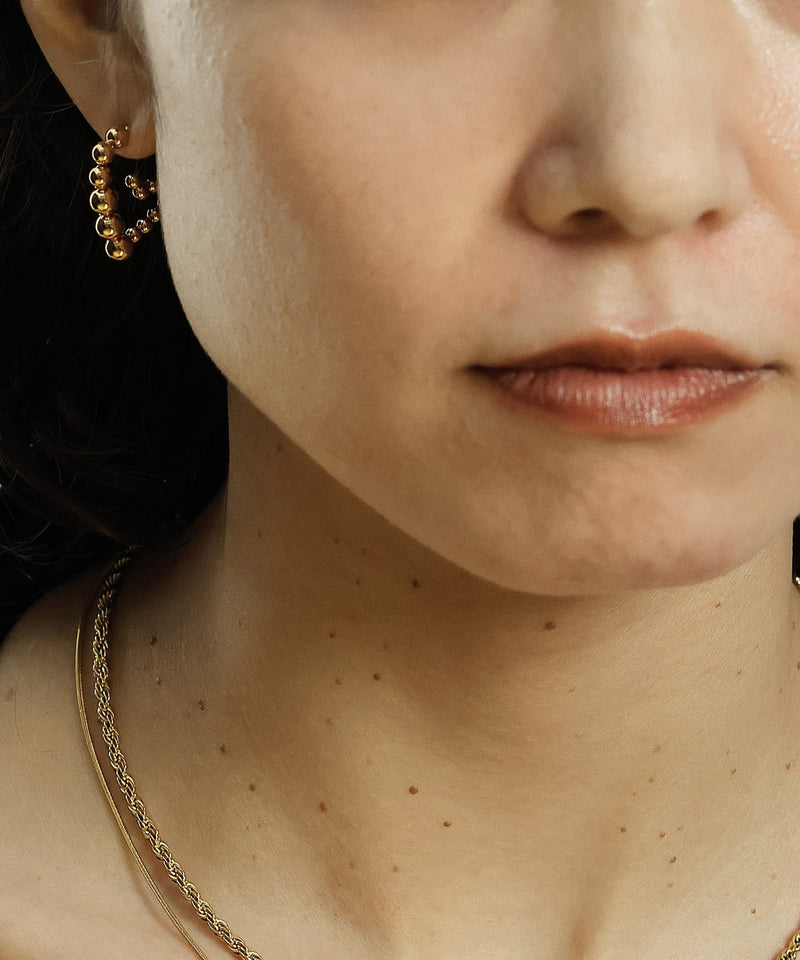 金属アレルギー対応 ニュアンスデザインピアス メタルボール サージカルステンレス