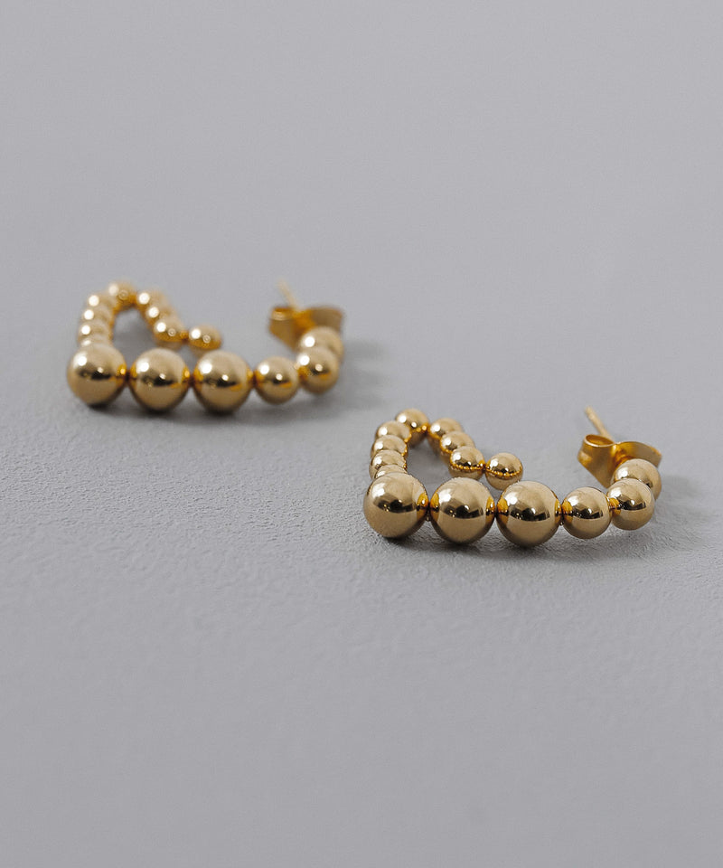 金属アレルギー対応 ニュアンスデザインピアス メタルボール サージカルステンレス