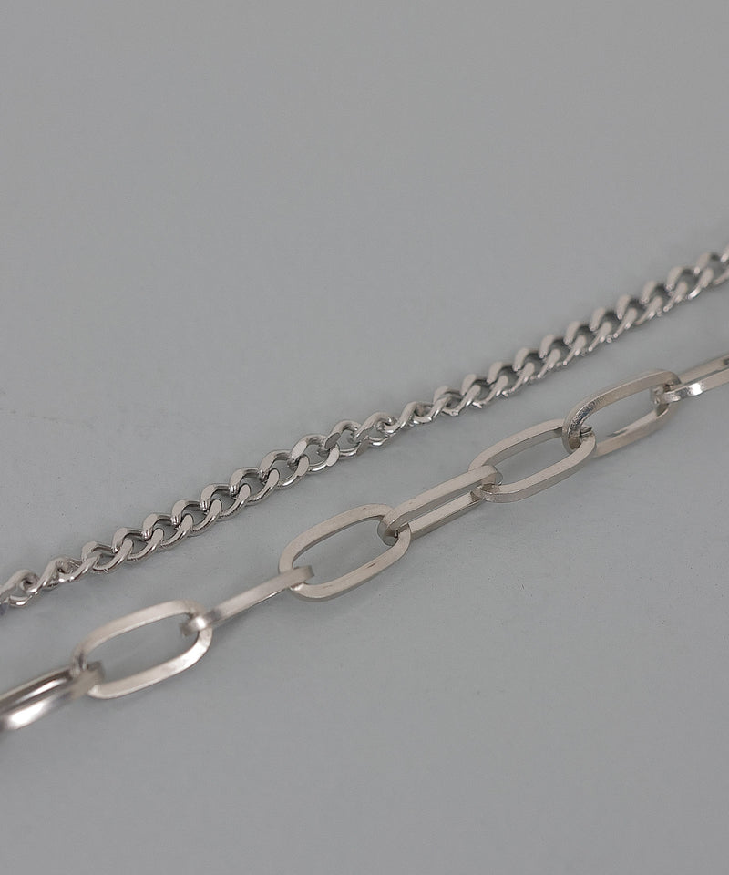 金属アレルギー対応 二連チェーンマンテルネックレス サージカルステンレス