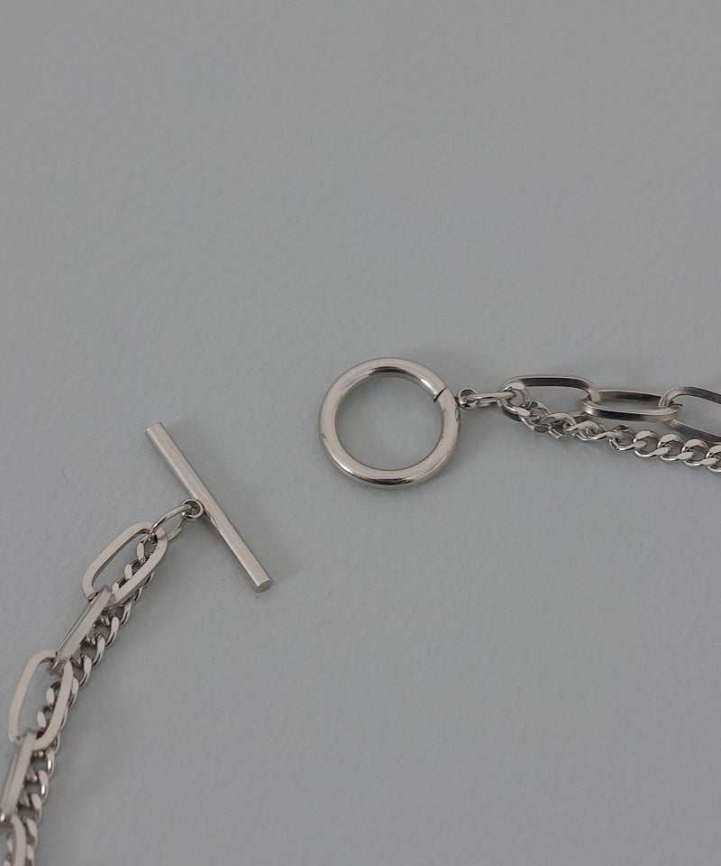 金属アレルギー対応 二連チェーンマンテルネックレス サージカルステンレス