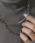【ORLEAN】 二連チェーンマンテルネックレス サージカルステンレス