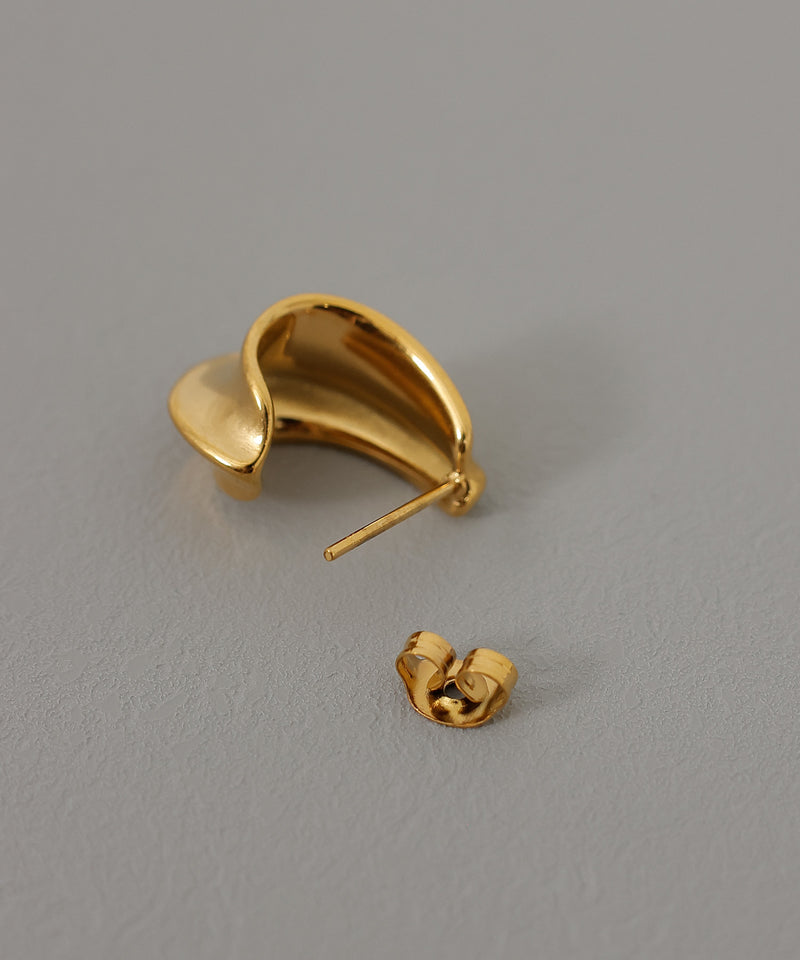 金属アレルギー対応 デザインフープピアス サージカルステンレス