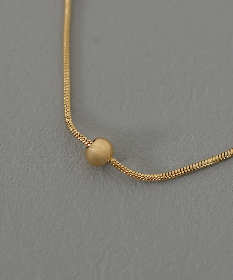 金属アレルギー対応 スネークチェーンアンクレット メタルボール  サージカルステレス