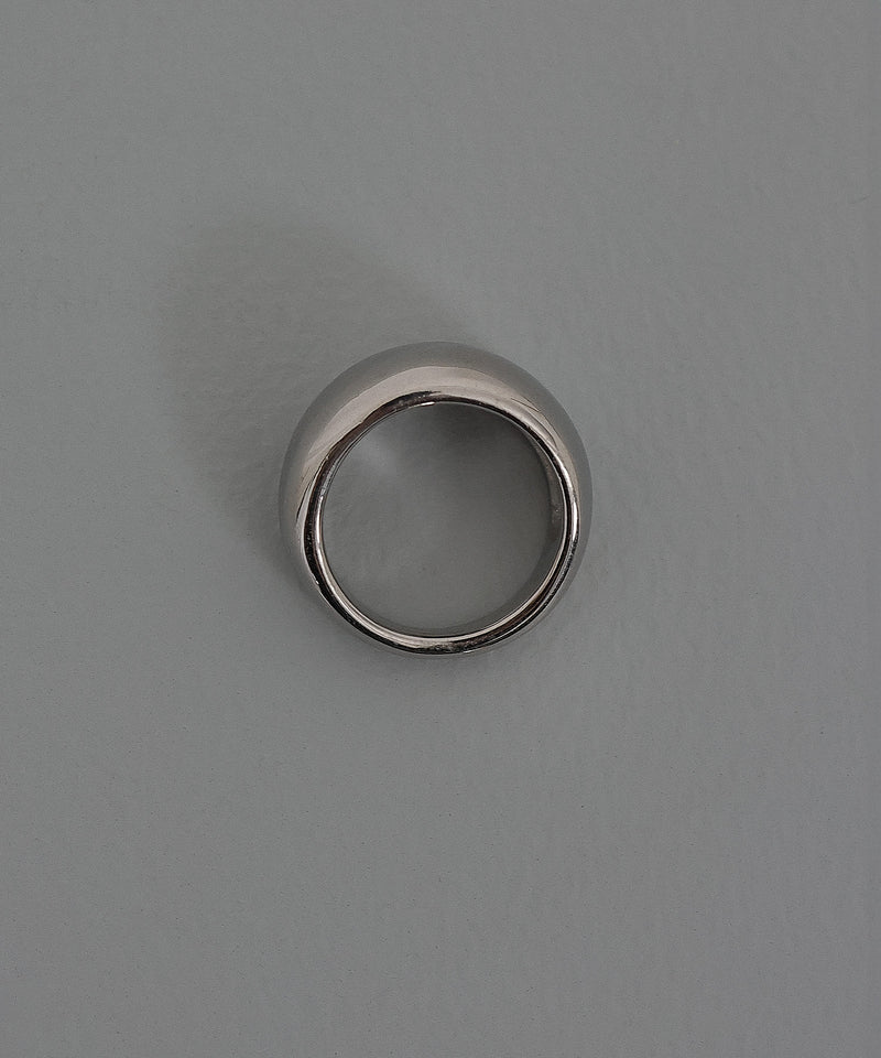 金属アレルギー対応 メタルピンキーリング 大ぶり サージカルステンレス