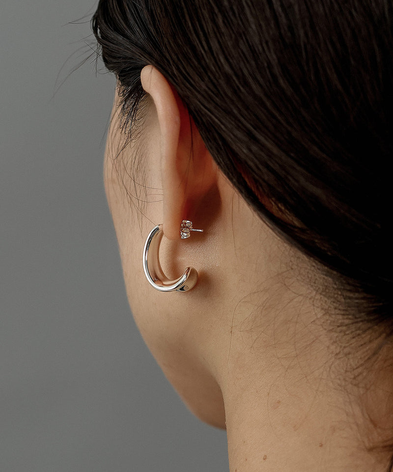 金属アレルギー対応 ドロップフープデザインメタルピアス サージカルステンレス