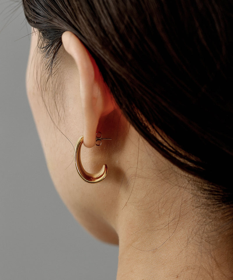 金属アレルギー対応 ドロップフープデザインメタルピアス サージカルステンレス