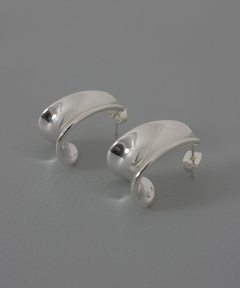 金属アレルギー対応 ドロップフープデザインメタルピアス サージカルステンレス