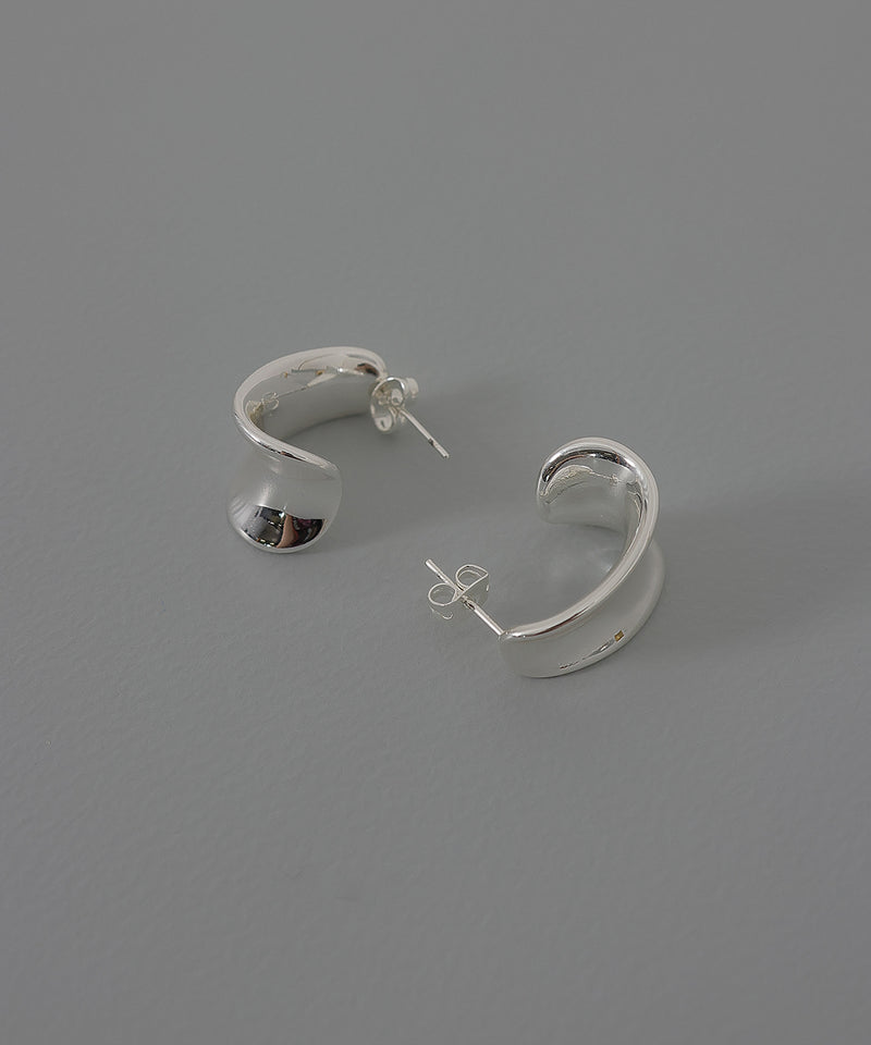 金属アレルギー対応 ドロップフープデザインメタルピアス サージカルステンレス