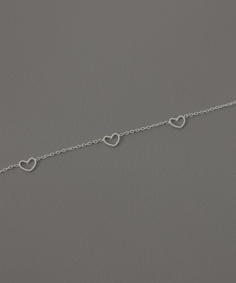 金属アレルギー対応 ハートモチーフチェーンデザイン アンクレット サージカルステンレス
