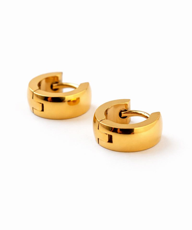 【ORLEAN】シンプルワイドミニフープピアス
