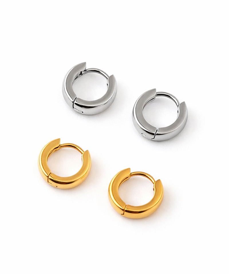 【ORLEAN】シンプルワイドミニフープピアス
