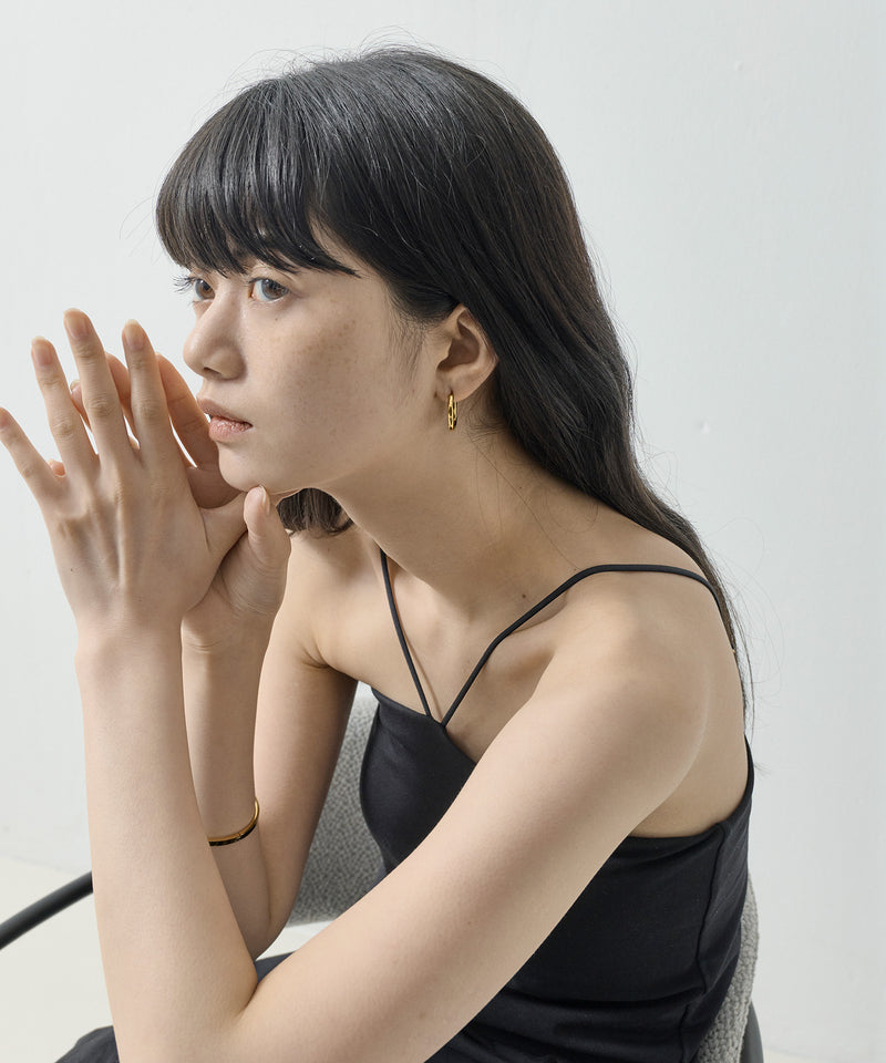 【ORLEAN】ニュアンスウェーブ ワンタッチピアス