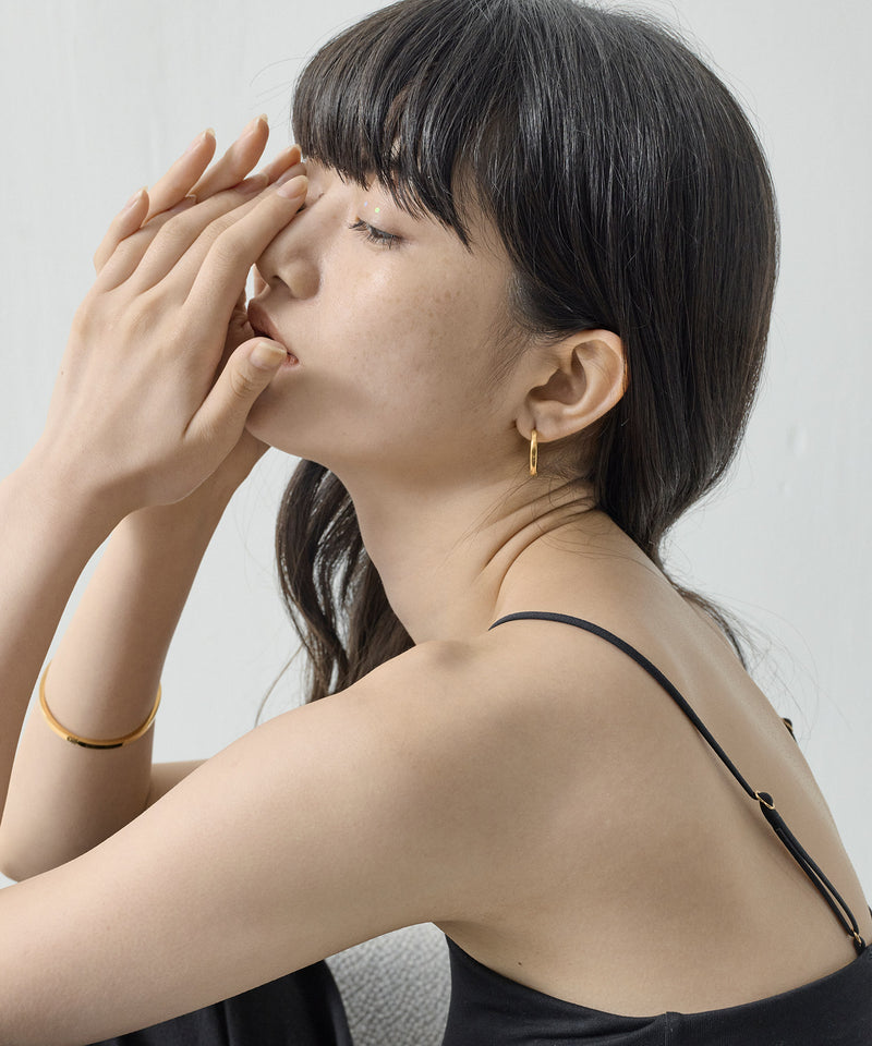 【ORLEAN】ニュアンスウェーブ ワンタッチピアス