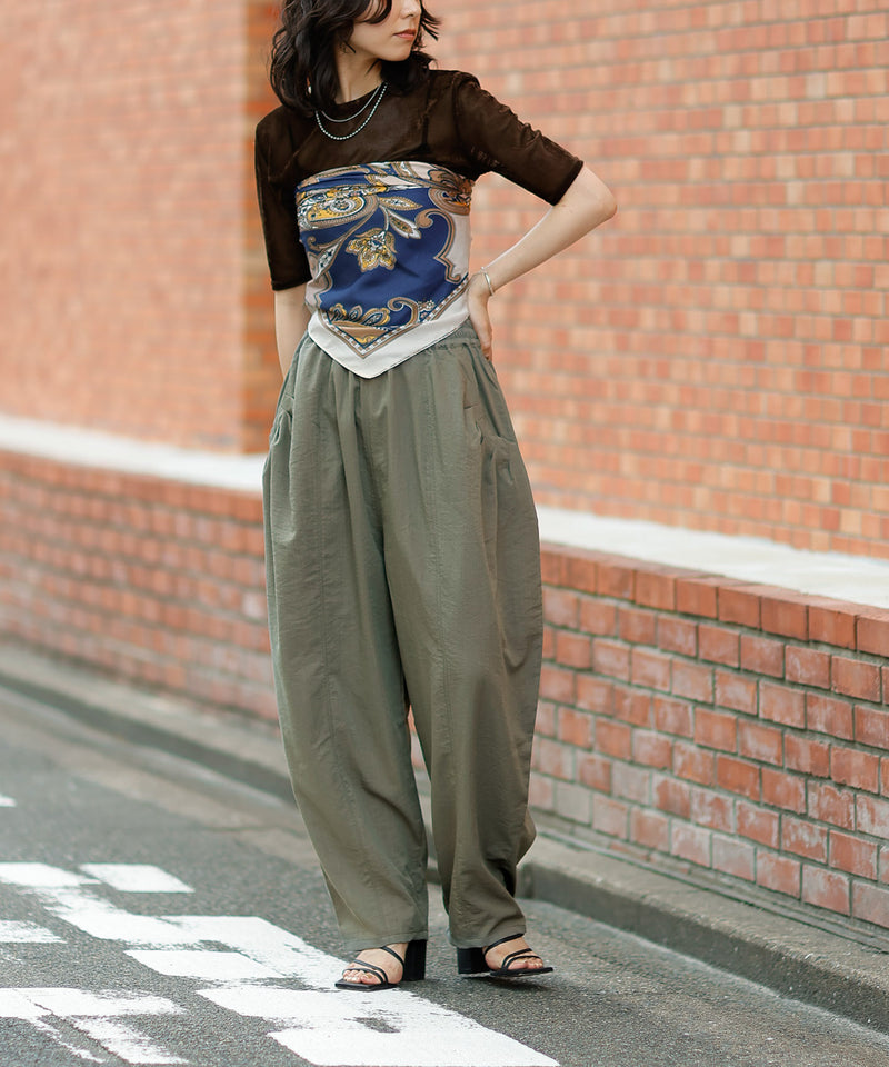 ポケット タック ドロストパンツ