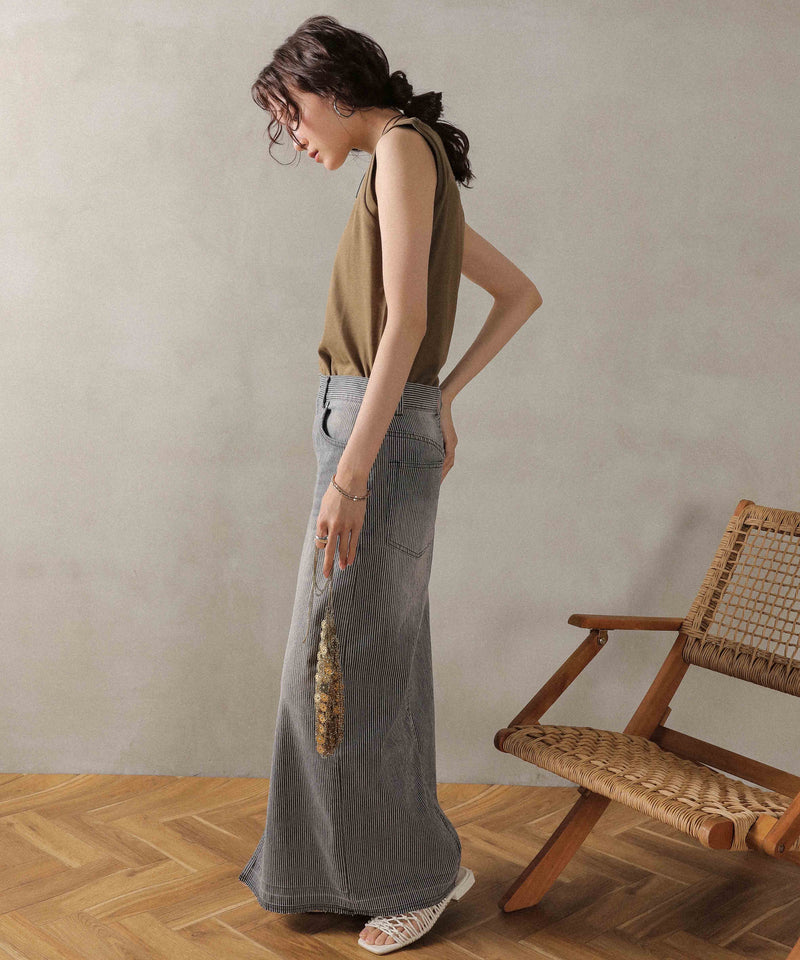 ラウンドネック ノースリーブトップス タンクトップ