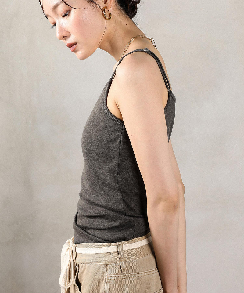 カップ付き コットンフライス キャミソール