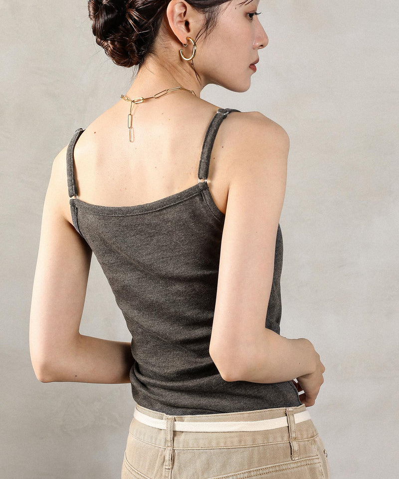 カップ付き コットンフライス キャミソール
