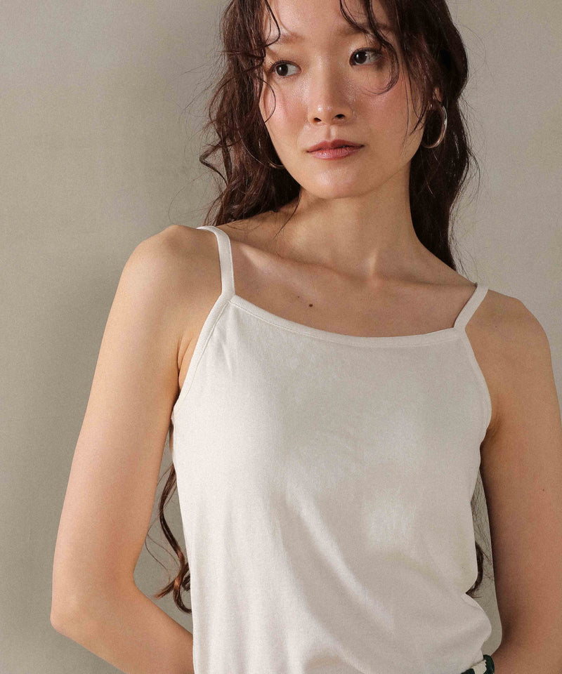 カップ付き コットンフライス キャミソール