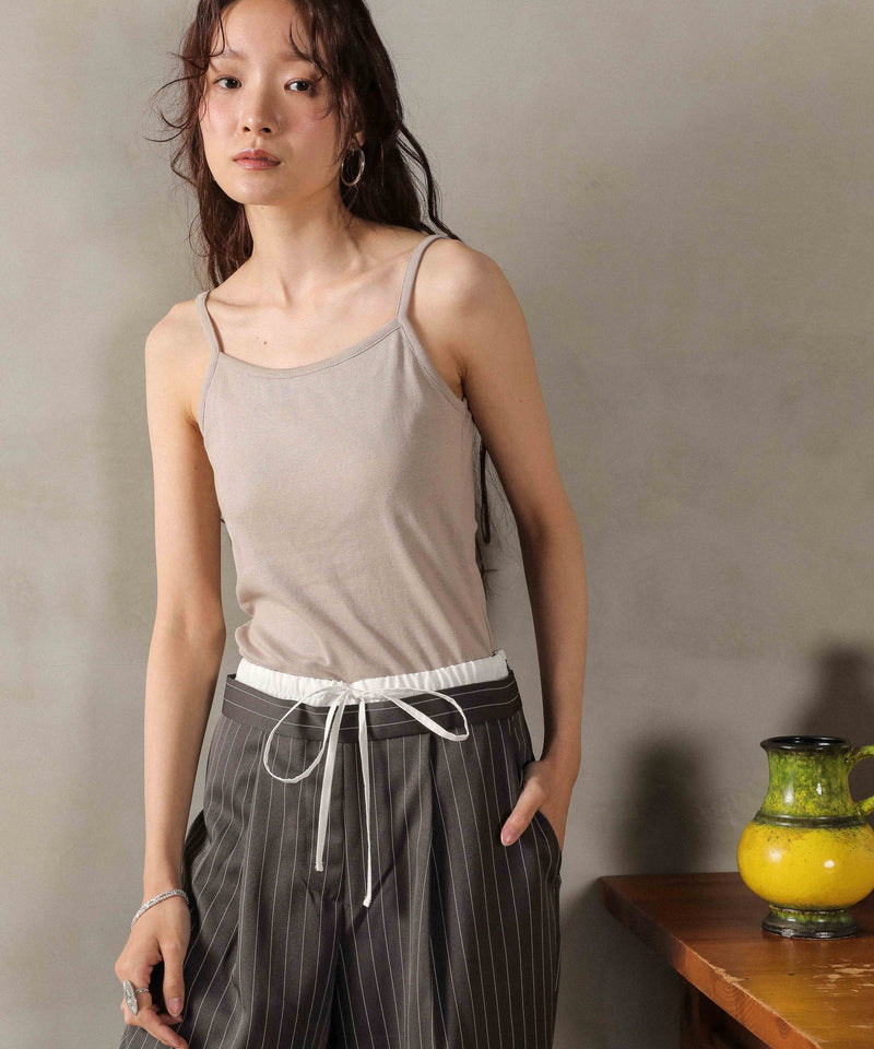 カップ付き コットンフライス キャミソール