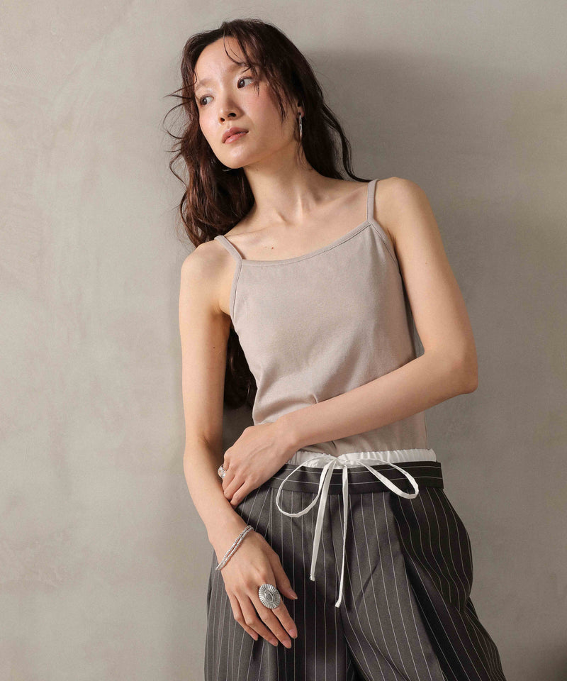 カップ付き コットンフライス キャミソール