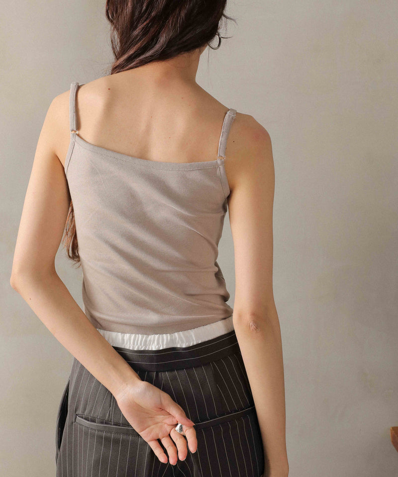 カップ付き コットンフライス キャミソール