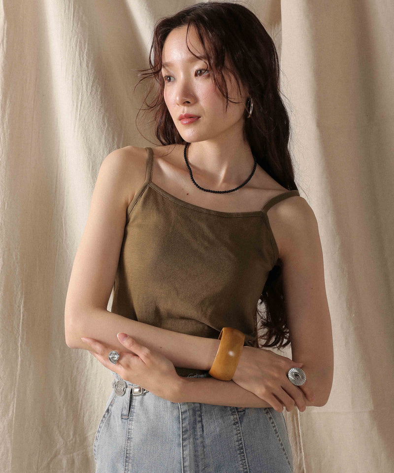 カップ付き コットンフライス キャミソール